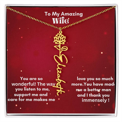 Personalized Flower Name Necklace – A Heartfelt Gift That Blooms with Meaning