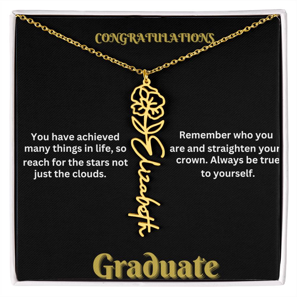 Personalized Flower Name Necklace - A Unique Graduation Gift