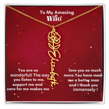 Personalized Flower Name Necklace – A Heartfelt Gift That Blooms with Meaning