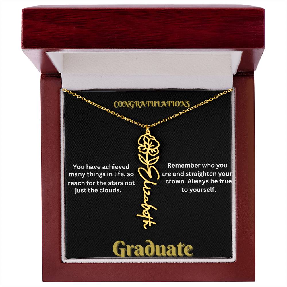 Personalized Flower Name Necklace - A Unique Graduation Gift