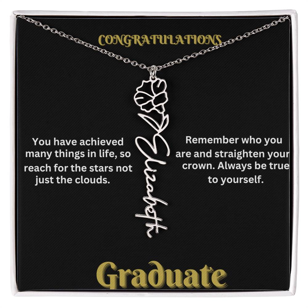 Personalized Flower Name Necklace - A Unique Graduation Gift