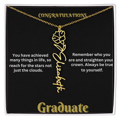 Personalized Flower Name Necklace - A Unique Graduation Gift