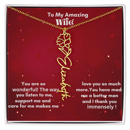 Personalized Flower Name Necklace – A Heartfelt Gift That Blooms with Meaning