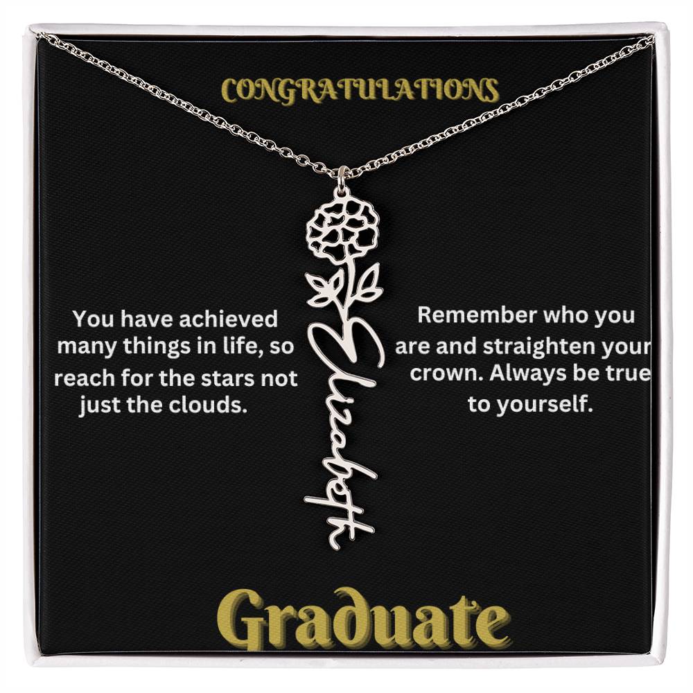 Personalized Flower Name Necklace - A Unique Graduation Gift