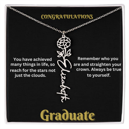 Personalized Flower Name Necklace - A Unique Graduation Gift