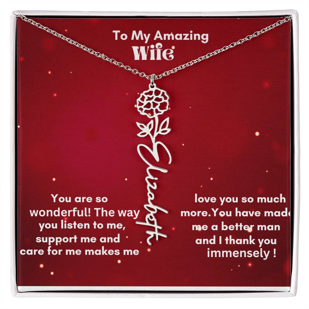 Personalized Flower Name Necklace – A Heartfelt Gift That Blooms with Meaning