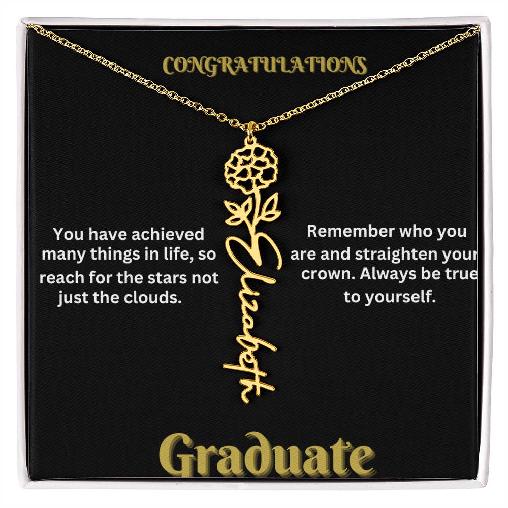 Personalized Flower Name Necklace - A Unique Graduation Gift