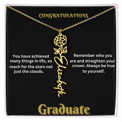 Personalized Flower Name Necklace - A Unique Graduation Gift