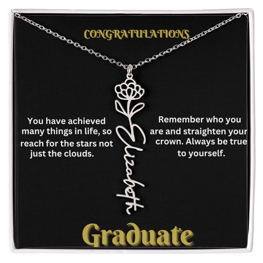 Personalized Flower Name Necklace - A Unique Graduation Gift
