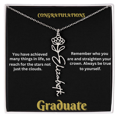 Personalized Flower Name Necklace - A Unique Graduation Gift