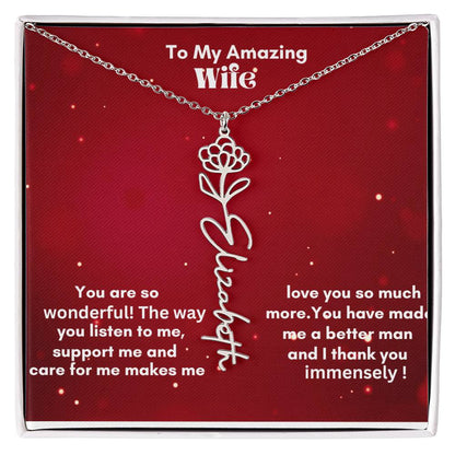 Personalized Flower Name Necklace – A Heartfelt Gift That Blooms with Meaning