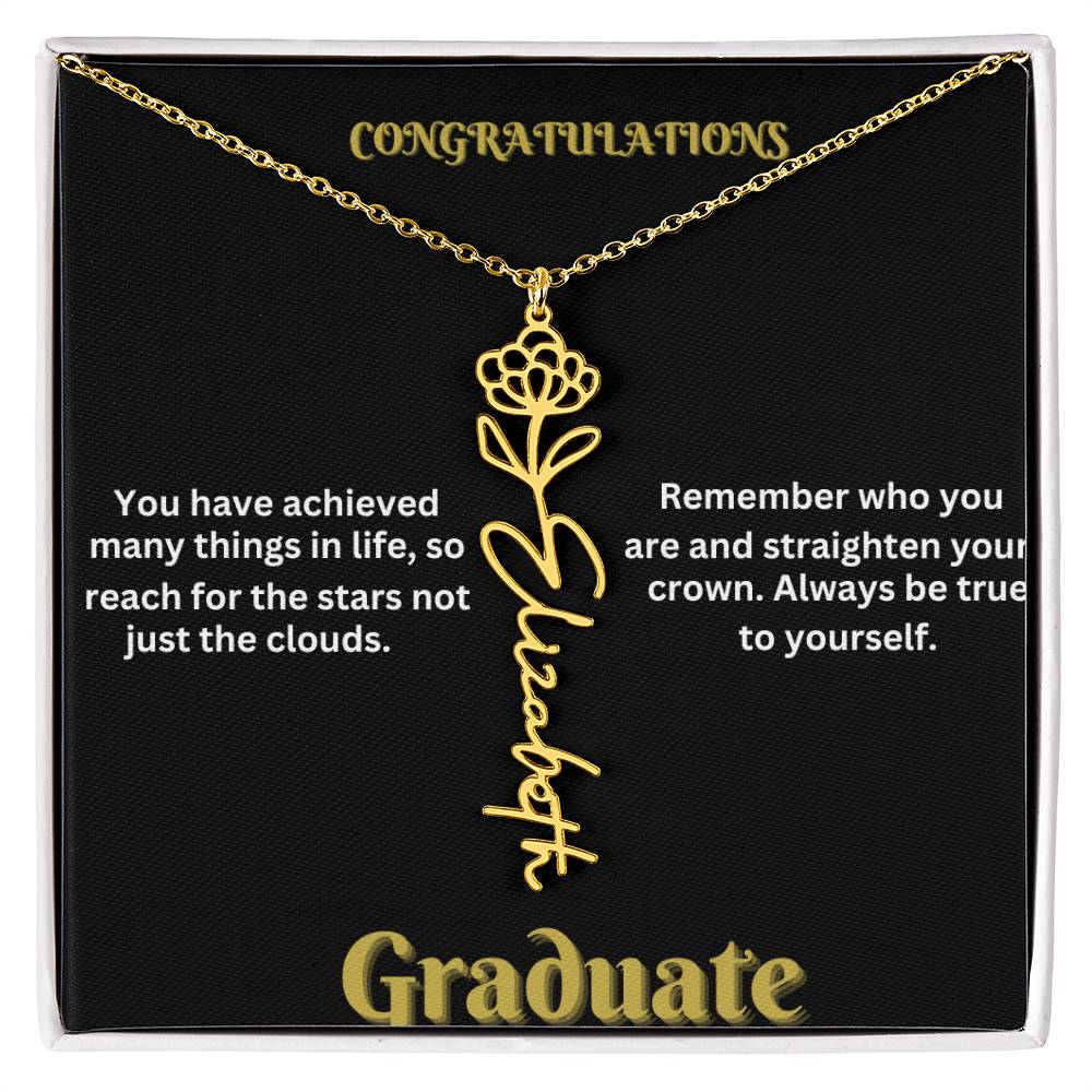 Personalized Flower Name Necklace - A Unique Graduation Gift