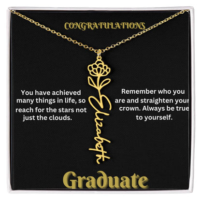 Personalized Flower Name Necklace - A Unique Graduation Gift