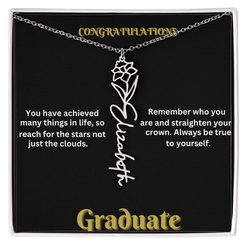 Personalized Flower Name Necklace - A Unique Graduation Gift