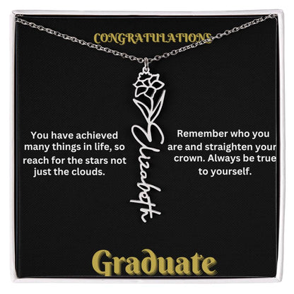 Personalized Flower Name Necklace - A Unique Graduation Gift