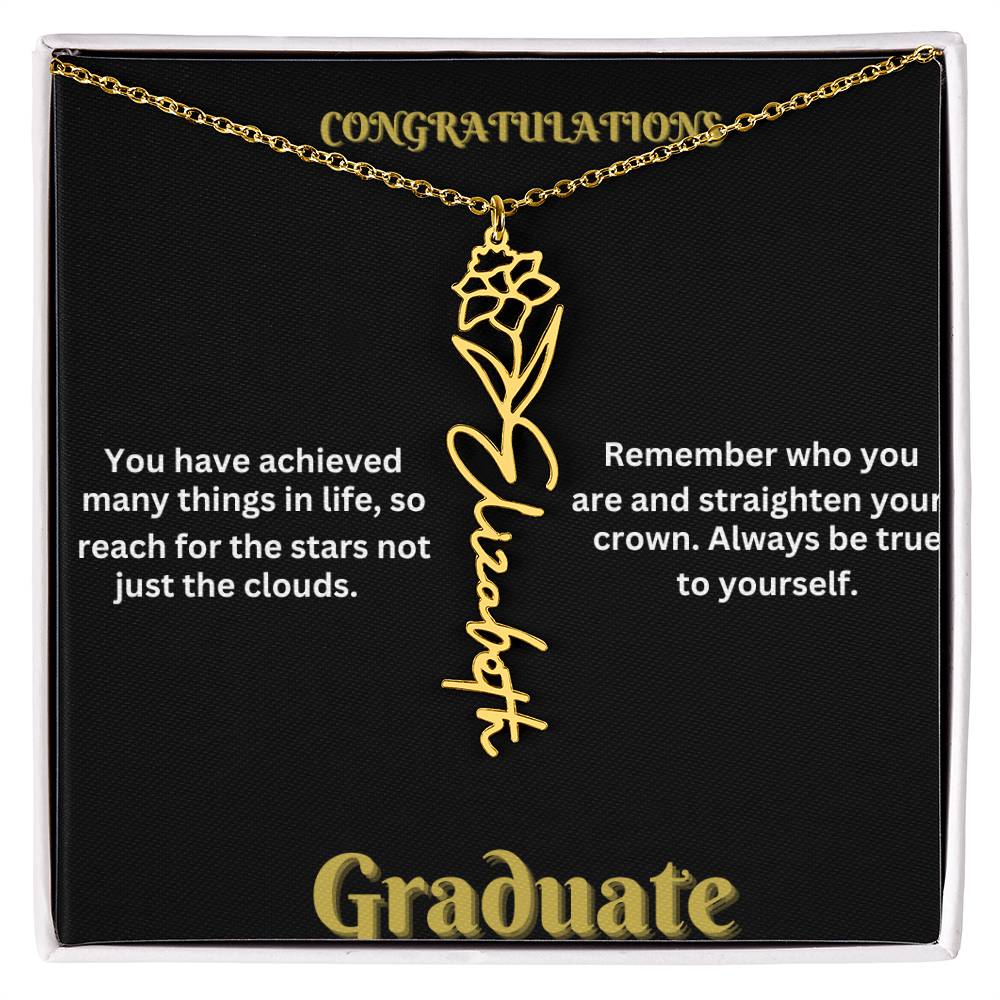 Personalized Flower Name Necklace - A Unique Graduation Gift
