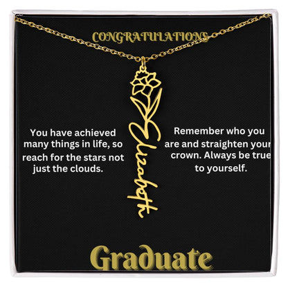 Personalized Flower Name Necklace - A Unique Graduation Gift