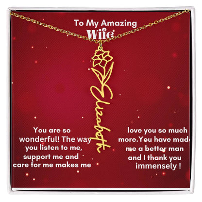 Personalized Flower Name Necklace – A Heartfelt Gift That Blooms with Meaning
