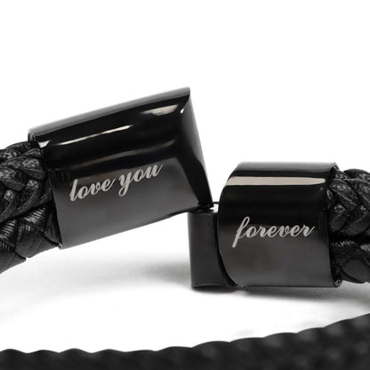 Men Love Bracelet: Eternal Love Engraved Leather Gift for Him