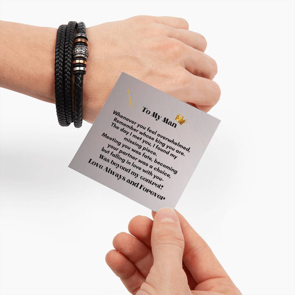 Men Love Bracelet: Eternal Love Engraved Leather Gift for Him