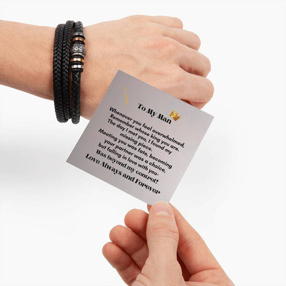 Men Love Bracelet: Eternal Love Engraved Leather Gift for Him