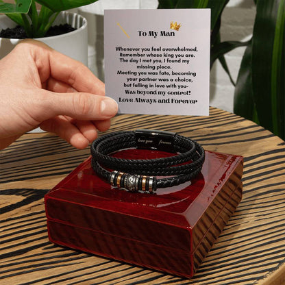 Men Love Bracelet: Eternal Love Engraved Leather Gift for Him
