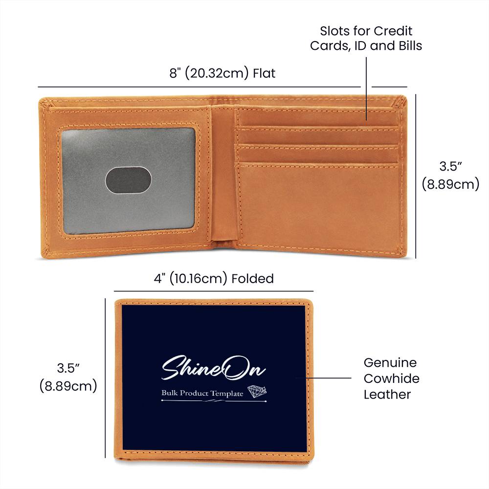 Graphic Leather Wallet for Dad for the buyer to upload message