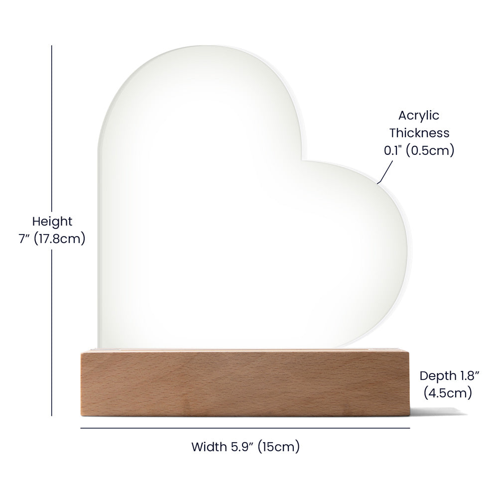 Printed Heart Acrylic Plaque