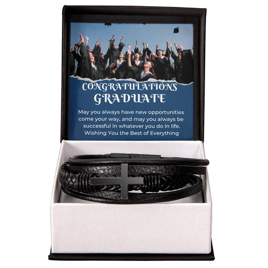 Cross Leather Bracelet for Men