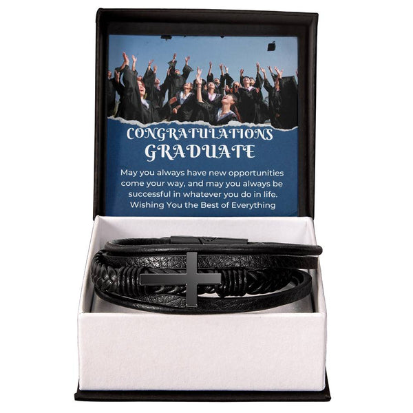 Cross Leather Bracelet for Men