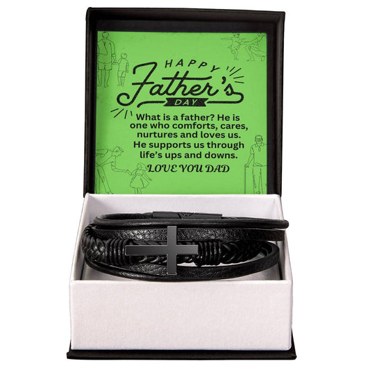 Elegant Men's Cross Leather Wristband
