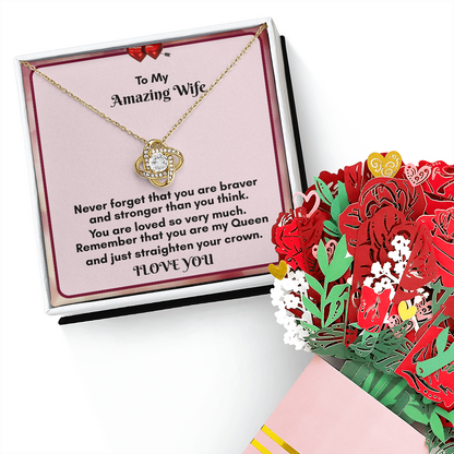Celebrate Love with the Love Knot Necklace and Bouquet Combo