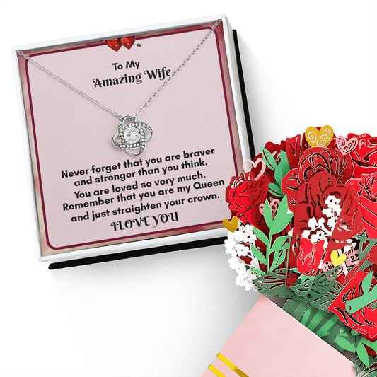 The Love Knot Necklace and the Sweetest Devotion Bouquet