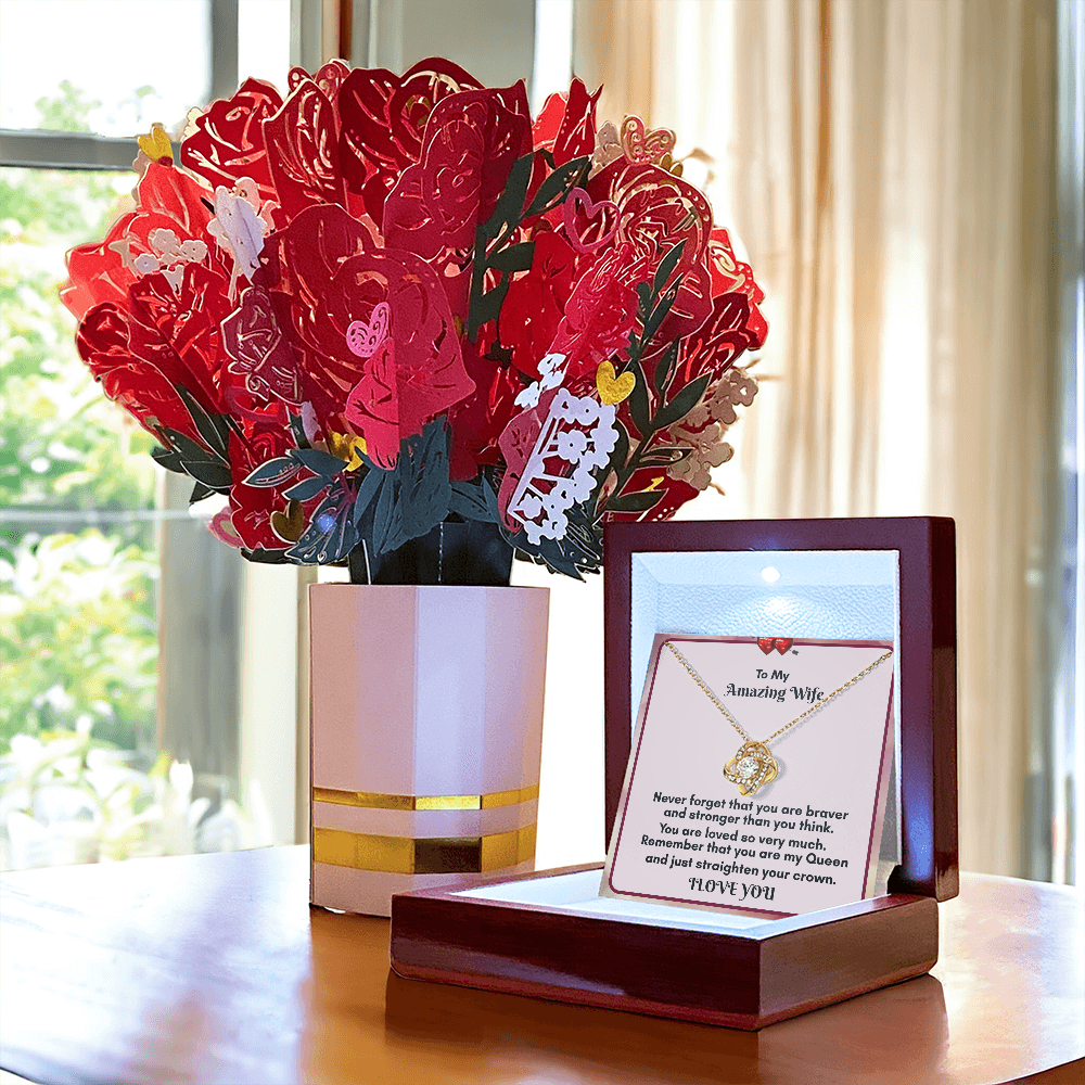 Celebrate Love with the Love Knot Necklace and Bouquet Combo
