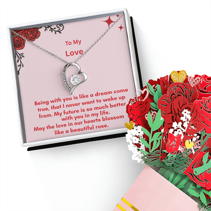 The Forever Love Necklace and Sweetest Devotion Bouquet