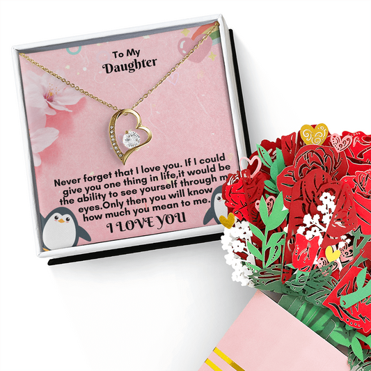 The Forever Love Necklace and Sweetest Devotion Bouquet