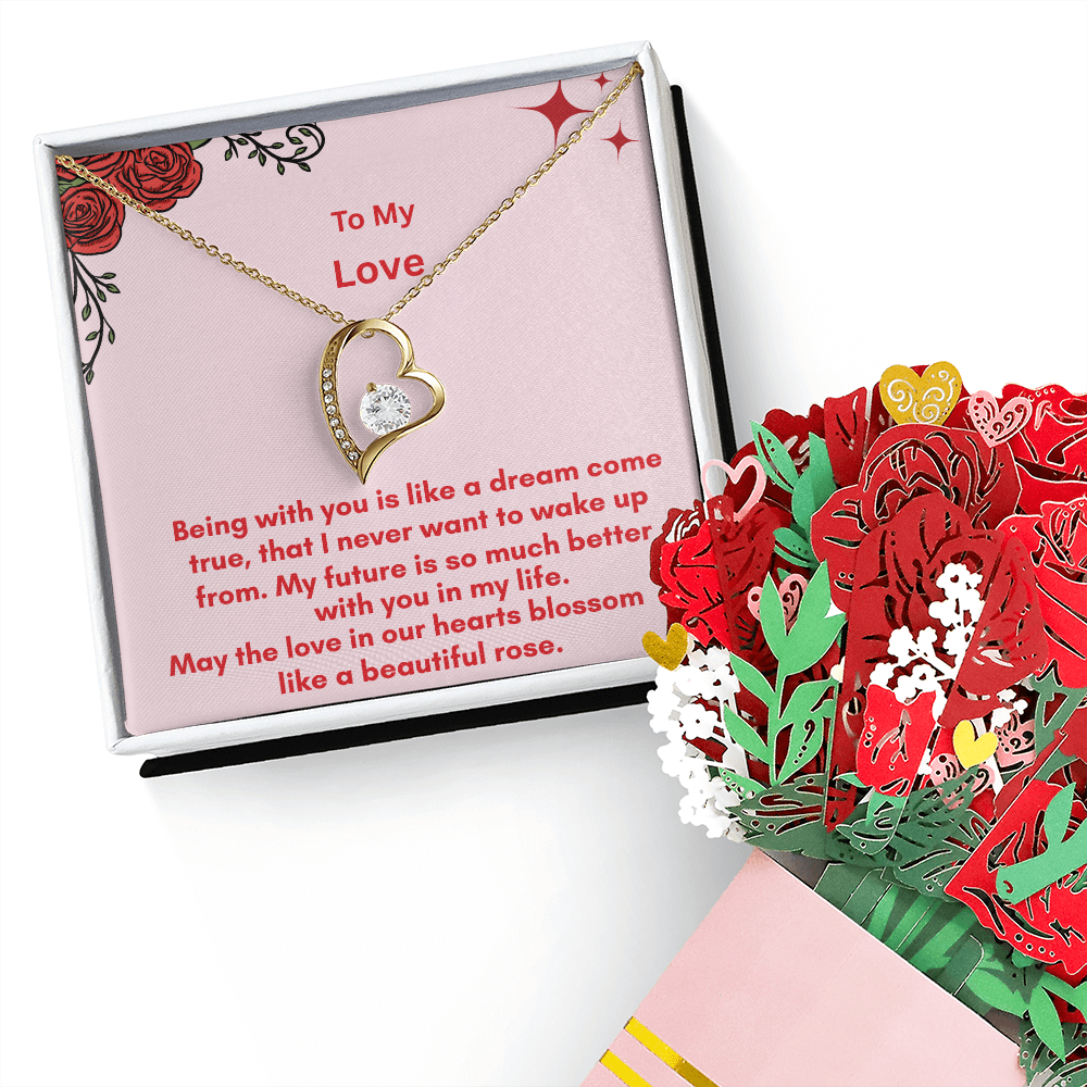 The Forever Love Necklace and Sweetest Devotion Bouquet