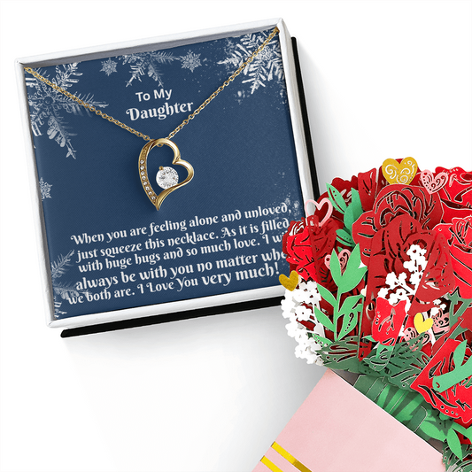 Forever Love Necklace with a Sweetest Devotion Bouquet