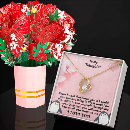 Unforgettable Forever Love Necklace and Bouquet Set – A Gift of Love and Devotion