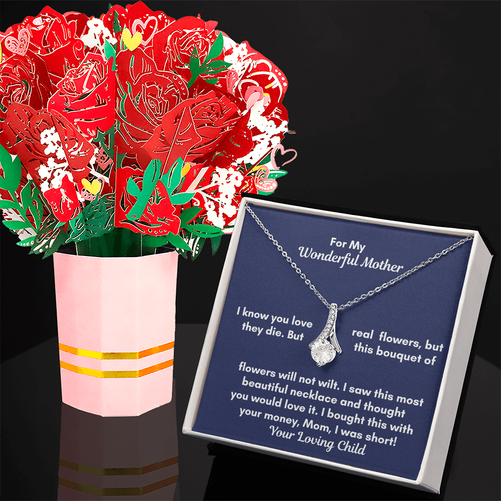 Alluring Beauty Necklace and Sweetest Devotion Bouquet