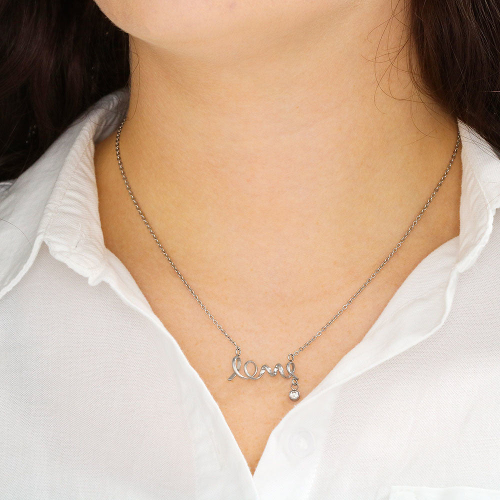 Scripted Love Necklace - Dainty Jewelry for Your Granddaughter