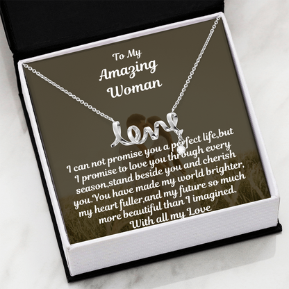 Scripted Love Necklace