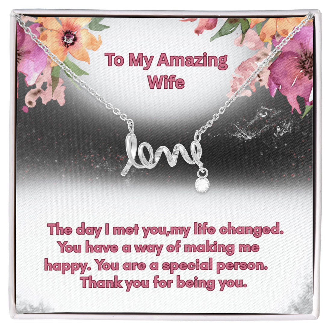 Scripted Love Necklace - A Dainty Expression of Your Affection