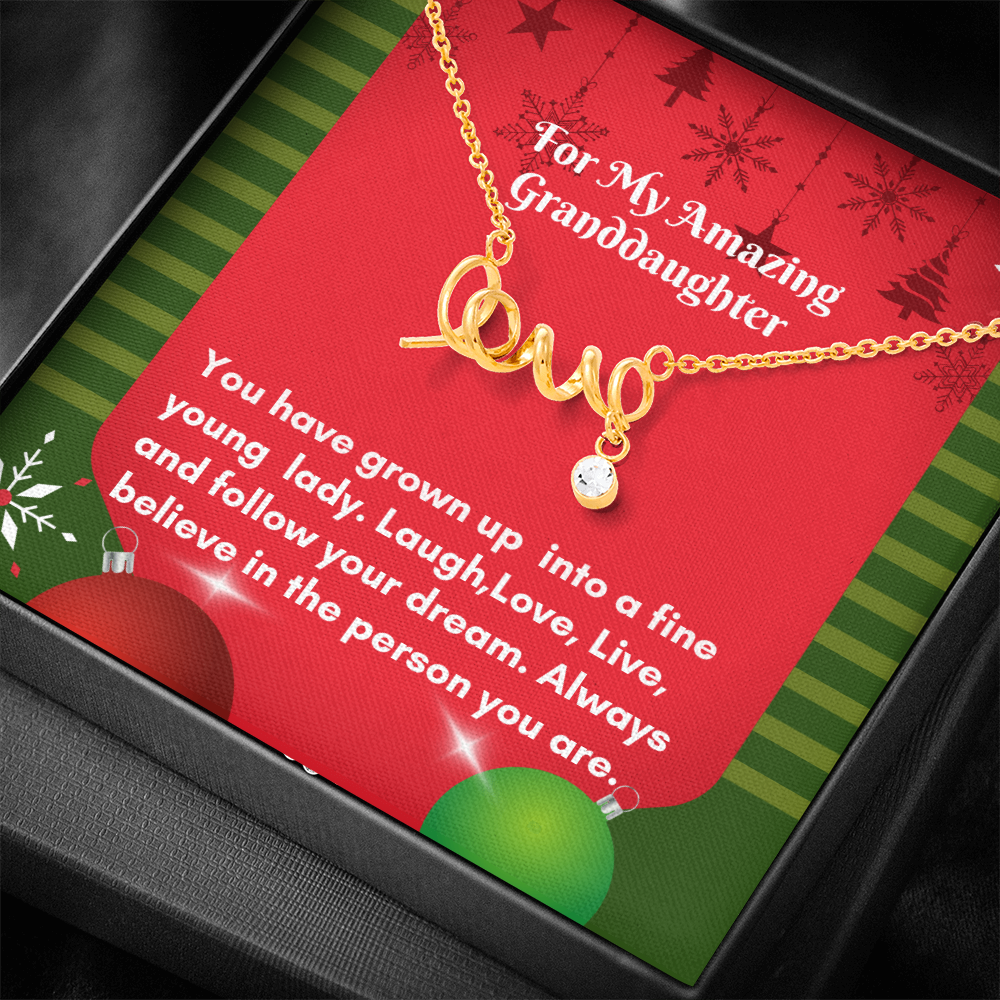 Scripted Love Necklace - Dainty Jewelry for Your Granddaughter