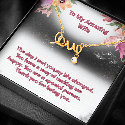 Scripted Love Necklace - A Dainty Expression of Your Affection