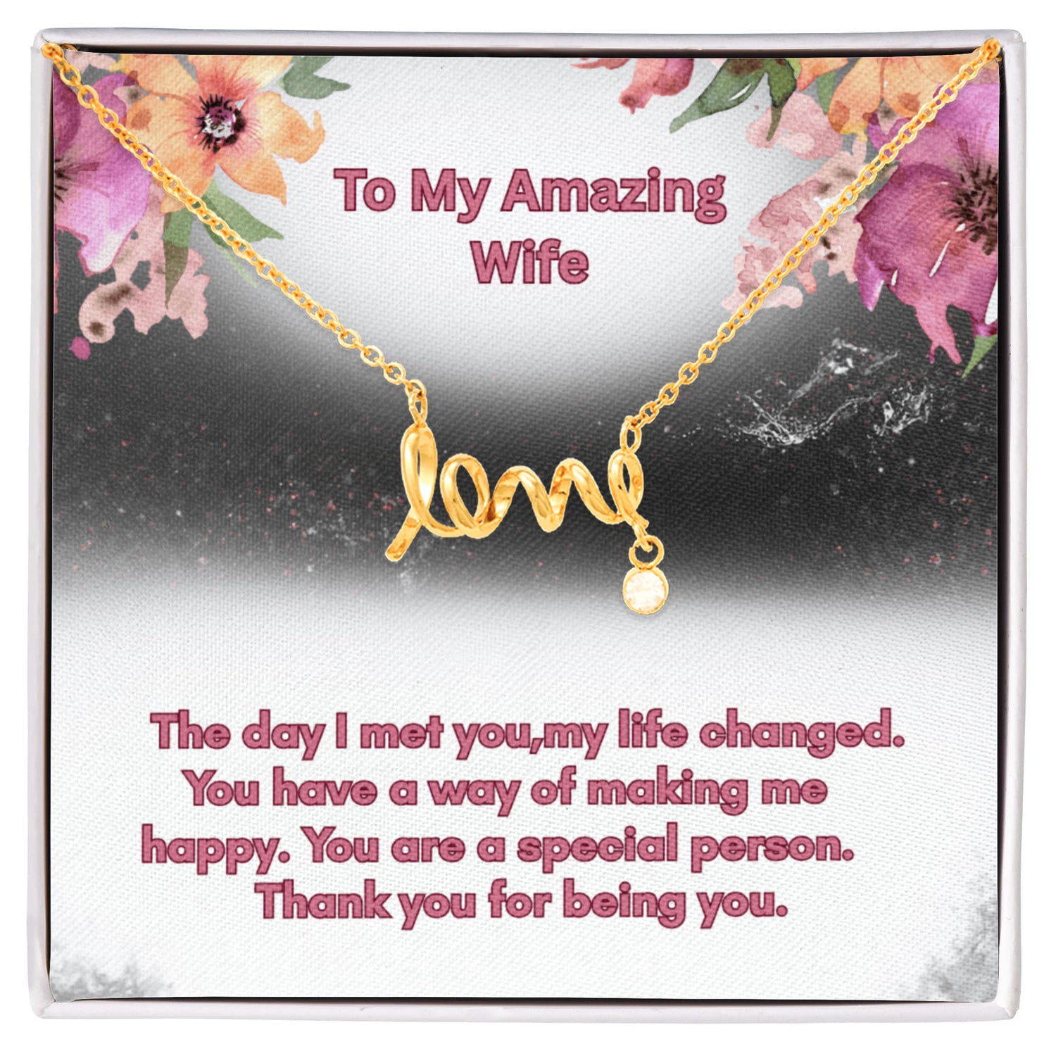 Scripted Love Necklace - A Dainty Expression of Your Affection