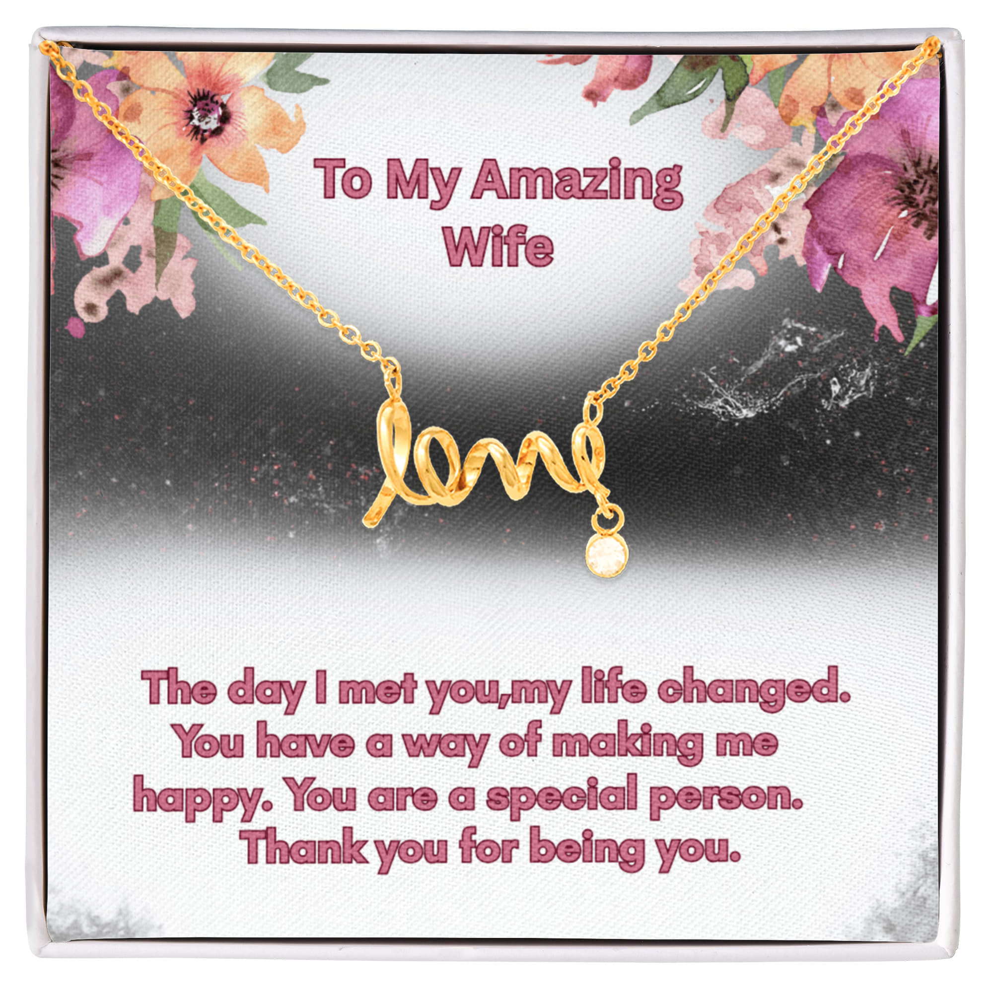 Scripted Love Necklace - A Dainty Expression of Your Affection