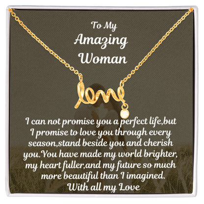 Scripted Love Necklace