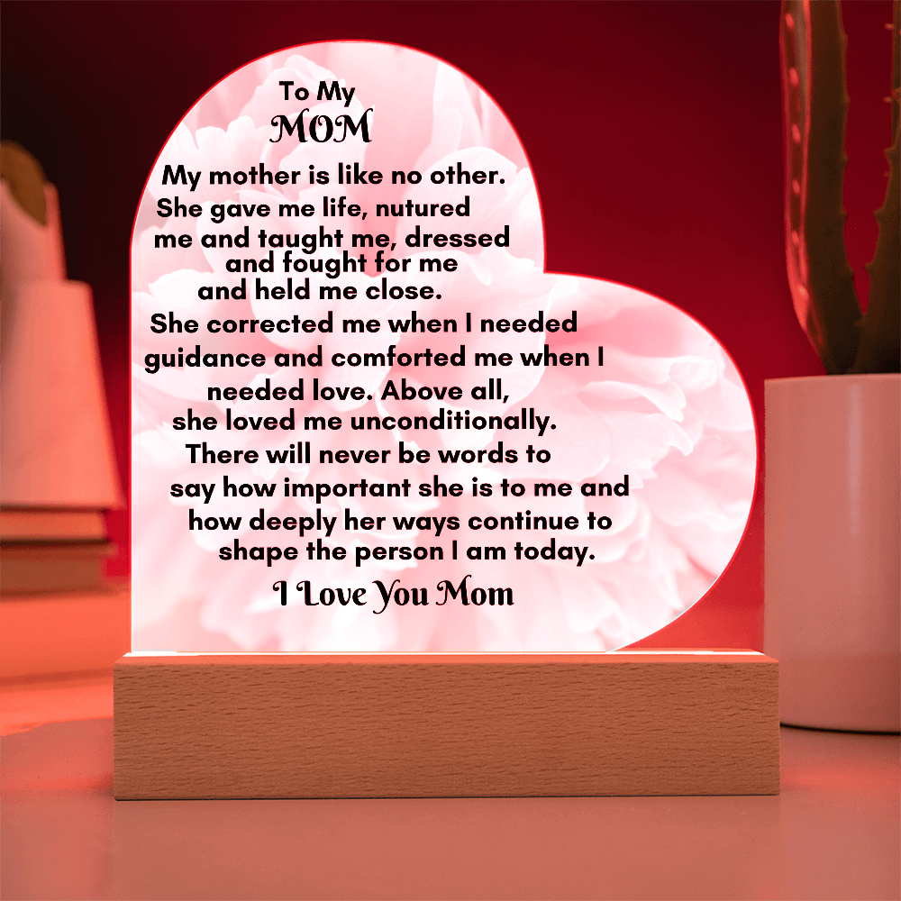 Heart Acrylic Plaque and Sweetest Devotion Flower Bouquet