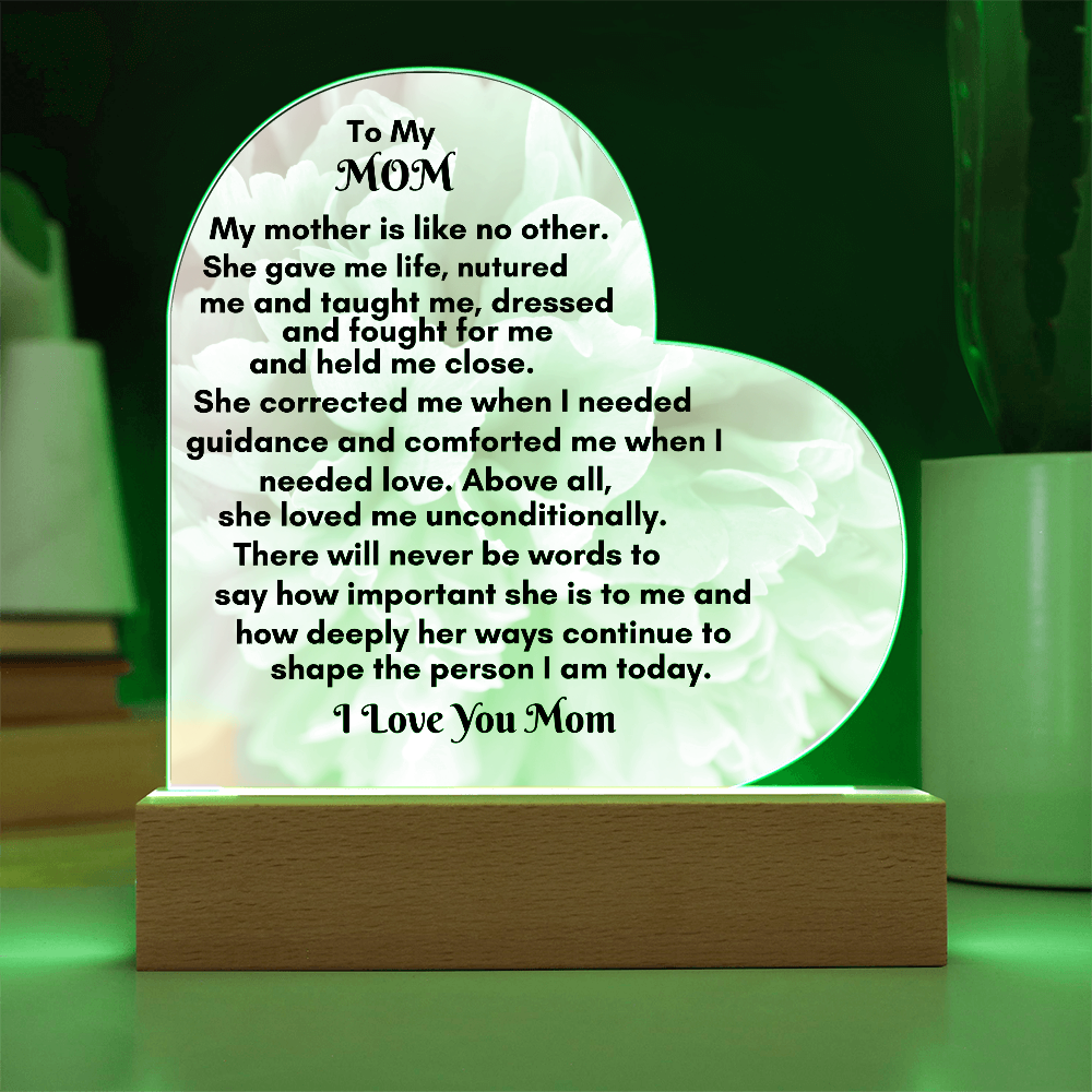 Heart Acrylic Plaque and Sweetest Devotion Flower Bouquet